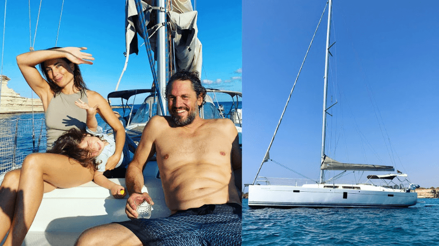 A family on a Hanse 445 sailing yacht deck