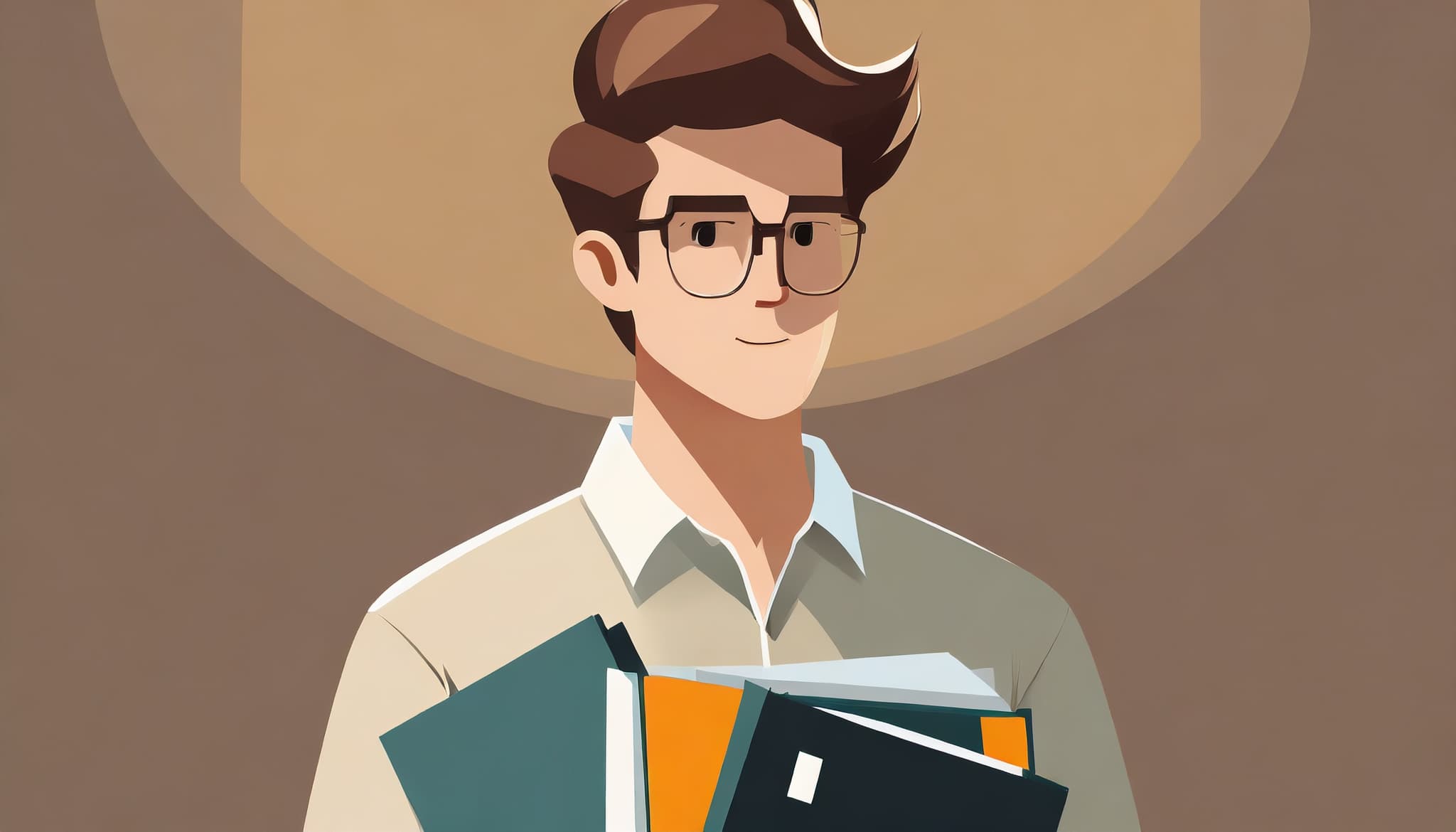 Man with files in his hand